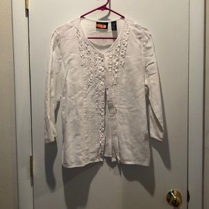 Women’s white blouse with ruffles